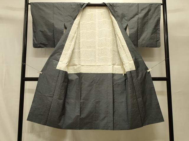 平和屋着物#本場大島紬 道行コート 菱文 証紙付き ロング丈 正絹 逸品 未使用 CABI6327in