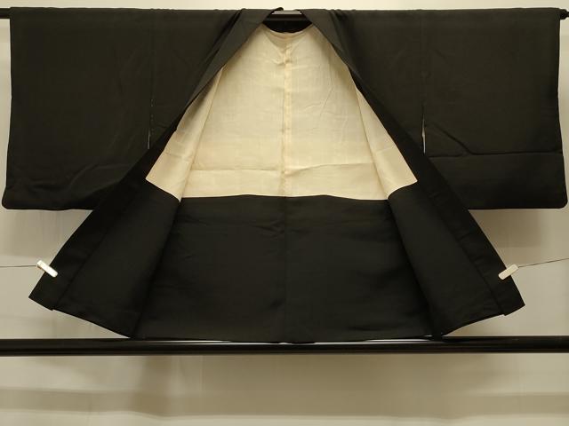 平和屋着物#羽織 寿光織 絵巻枝花文 黒地 金銀糸 正絹 逸品 CABI6335in