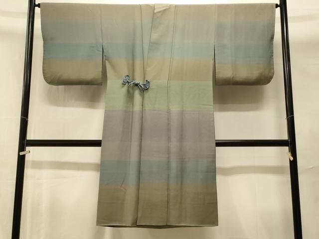 平和屋着物#道中着 横段文 ロング丈 正絹 逸品 CABI6344in