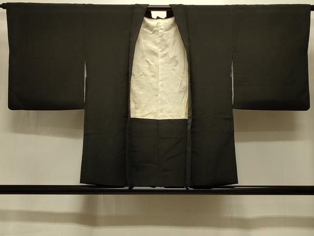 平和屋着物#羽織 寿光織 枝梅文 黒地 金銀糸 正絹 逸品 CABI6348in