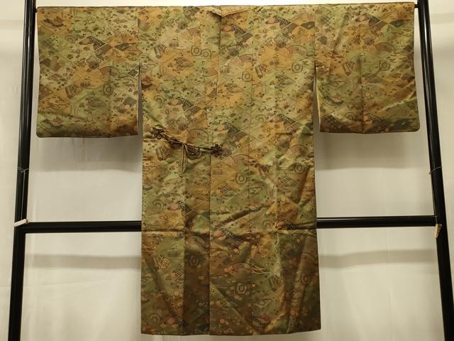 平和屋着物#道中着 菱吉祥花文 ロング丈 正絹 逸品 CABI6375in