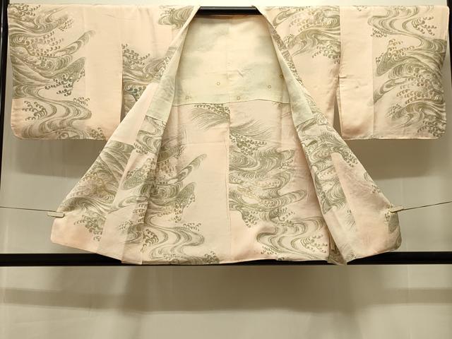 平和屋着物#道行コート 寿光織 立波文 金銀糸 正絹 逸品 CABI6392in