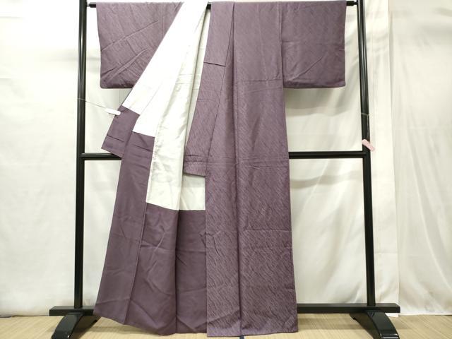平和屋着物■上質な色無地 立波地紋 古代紫色 正絹 逸品 CABI6423ou