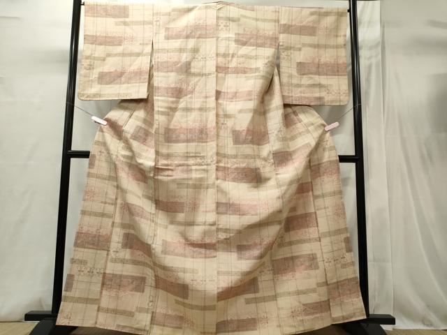 平和屋着物■上質な紬 横段文 正絹 逸品 CABI6433ou