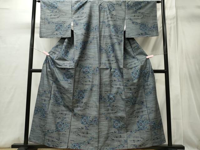平和屋着物■上質な紬 草花文 正絹 逸品 CABI6434ou