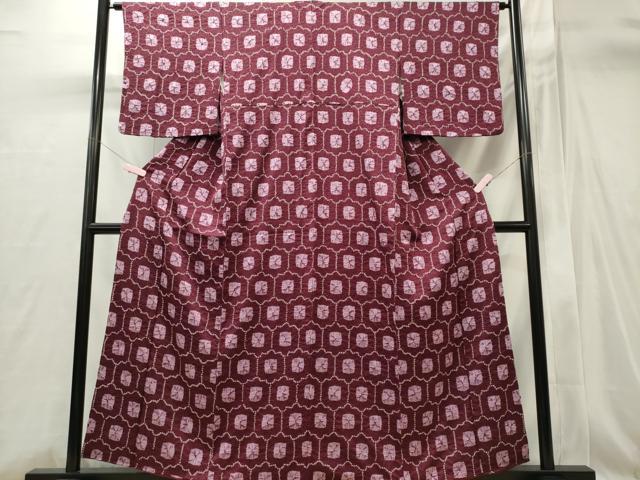 平和屋着物■上質な小紋 絞り 亀甲花文 正絹 逸品 CABI6437ou