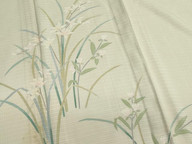 平和屋着物*夏物 訪問着 友禅 絽 草花文 正絹 逸品 CABI6444ou