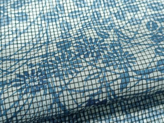 平和屋着物*夏物 小紋・浴衣兼用 絹紅梅 草花文 絹綿 逸品 CABI6451ou
