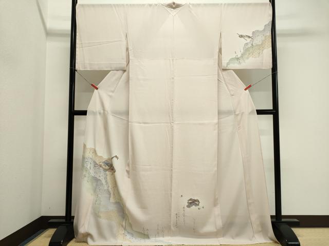 平和屋着物*夏物 訪問着 絽 道長楽器文 金銀彩 ロング丈 正絹 逸品 CABI6461ou