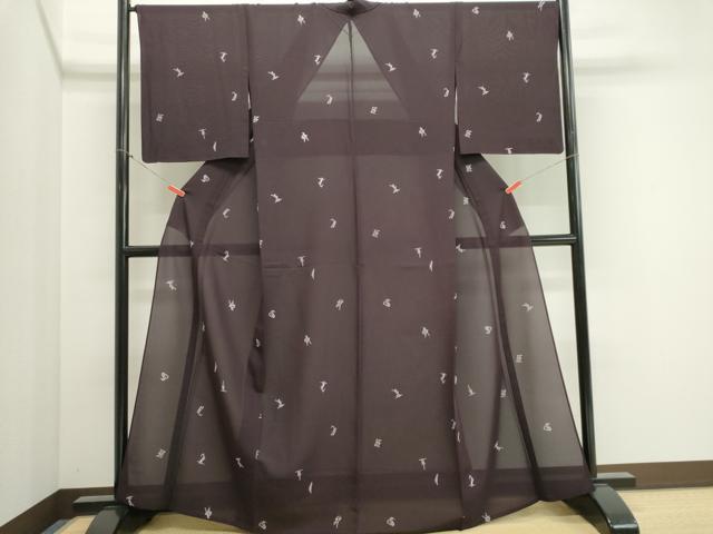 平和屋着物*夏物 小紋 紗 文字文 正絹 逸品 CABI6462ou