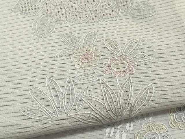 平和屋着物*夏物 中国三大刺繍 スワトウ刺繍 総刺繍 訪問着 絽 花鳥文 反端付き 正絹 逸品 CABI6465ou