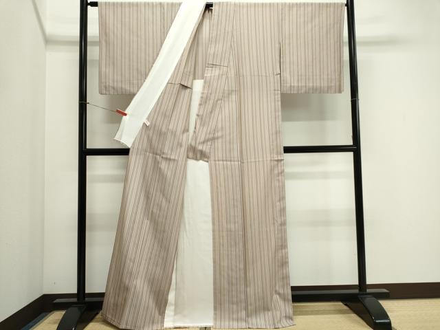 平和屋着物*夏物 お召 紗 縞 正絹 逸品 CABI6466ou