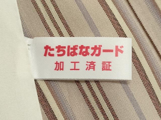 平和屋着物*夏物 お召 紗 縞 正絹 逸品 CABI6466ou