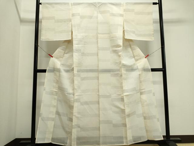 平和屋着物*夏物 紗紬 横段文 正絹 逸品 未使用 CABI6471ou