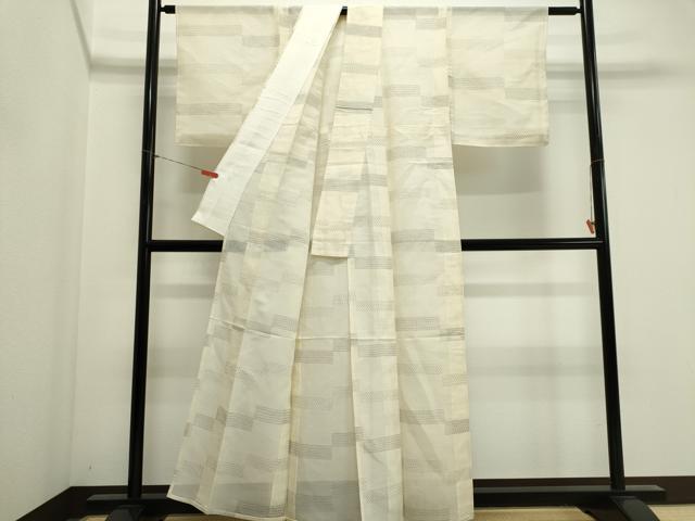 平和屋着物*夏物 紗紬 横段文 正絹 逸品 未使用 CABI6471ou