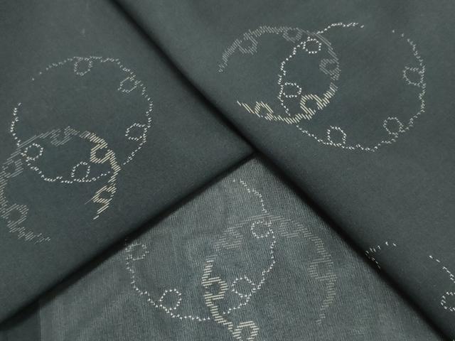 平和屋着物*夏物 本場大島紬 夏大島 雪輪文 黒地 正絹 逸品 CABI6474ou