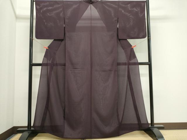 平和屋着物*夏物 色無地 縦絽 似せ紫色 正絹 逸品 CABI6477ou
