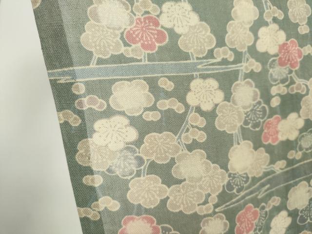 平和屋着物*夏物 小紋 本場小千谷ちぢみ 東京染 茶屋辻小紋 風景文 反端付き 正絹 逸品 CABI6479ou