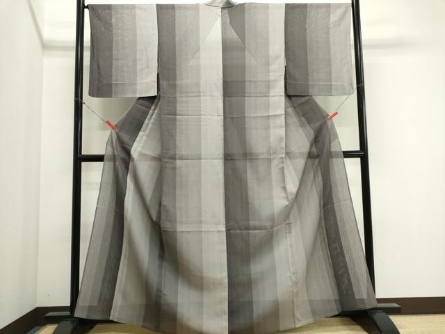 平和屋着物*夏物 小紋 紗 間道 正絹 逸品 CABI6484ou