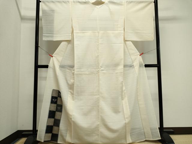 平和屋着物*夏物 訪問着 変わり絽 刺繍 市松草花文 正絹 逸品 CABI6486ou