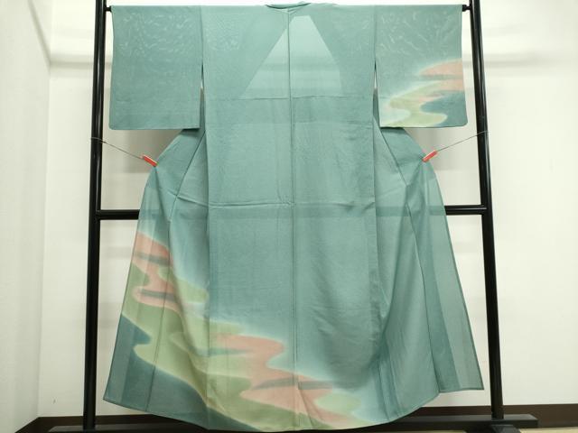 平和屋着物*夏物 訪問着 絽 霞文 暈し染め 正絹 逸品 CABI6498ou