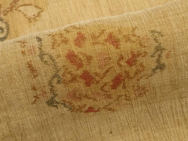平和屋着物*夏物 本場小千谷ちぢみ 花唐草文 麻 逸品 CABI6502ou