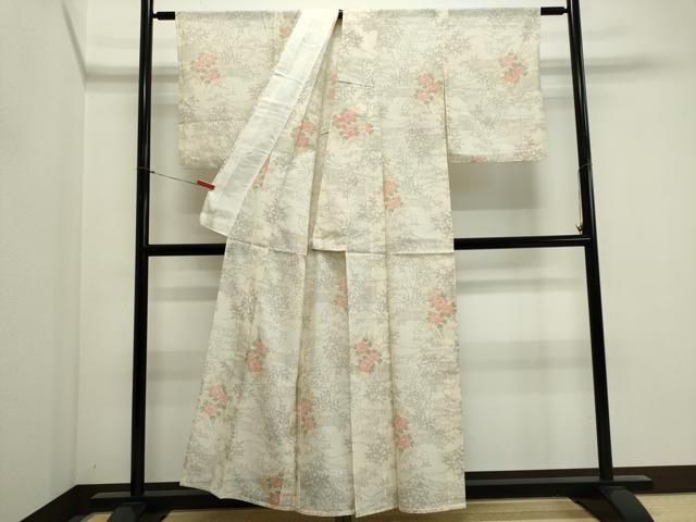 平和屋着物*夏物 紗紬 風景花文 正絹 逸品 CABI6504ou