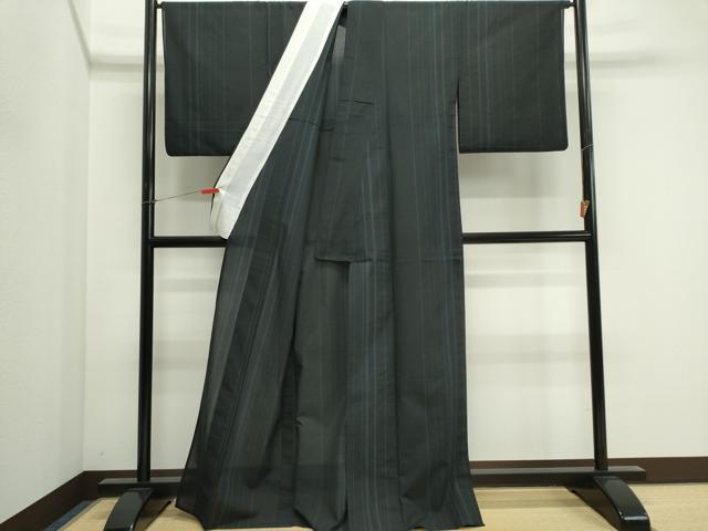 平和屋着物*夏物 紗紬 縞 正絹 逸品 CABI6507ou