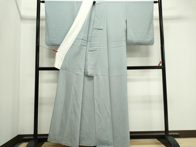 平和屋着物*夏物 色無地 絽縮緬 湊鼠色 正絹 逸品 未使用 CABI6508ou