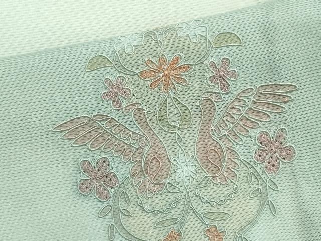 平和屋着物*夏物 中国三大刺繍 スワトウ刺繍 総刺繍 訪問着 絽 花鳥文 正絹 逸品 未使用 CABI6517ou