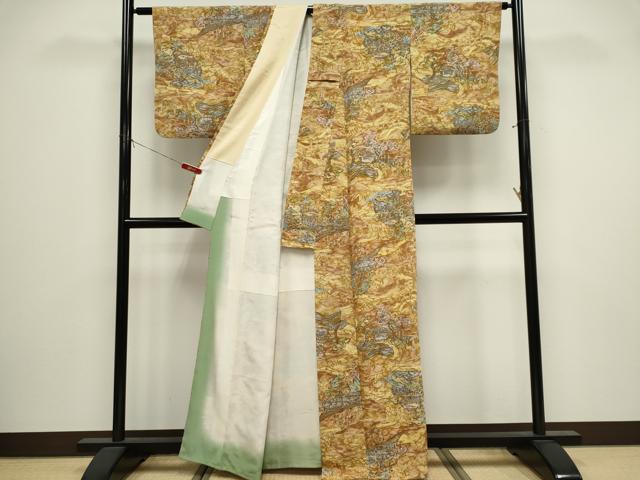 平和屋着物■上質な小紋 風景文 正絹 逸品 CABI6524ou