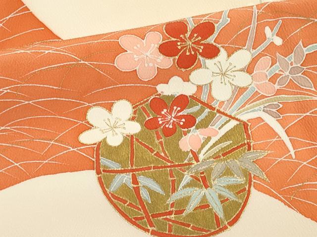 平和屋着物■訪問着 花籠文 暈し染め 金彩 正絹 逸品 CABI6532ou