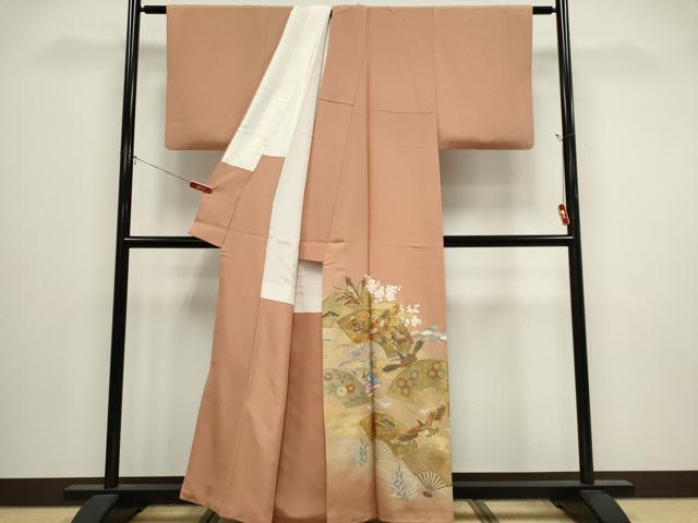 平和屋着物■豪華色留袖 駒刺繍 扇面飛鶴風景文 暈し染め 金彩 正絹 逸品 CABI6538ou