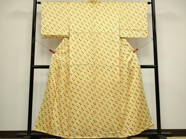 平和屋着物■上質な小紋 総絞り 檜垣地紋 正絹 逸品 CABI6540ou