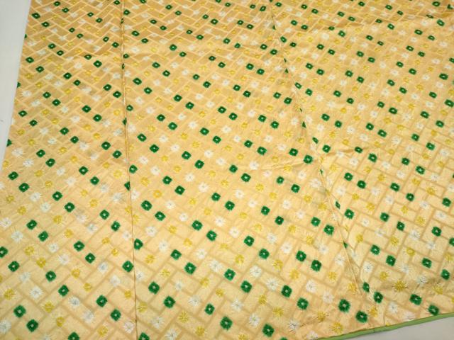 平和屋着物■上質な小紋 総絞り 檜垣地紋 正絹 逸品 CABI6540ou