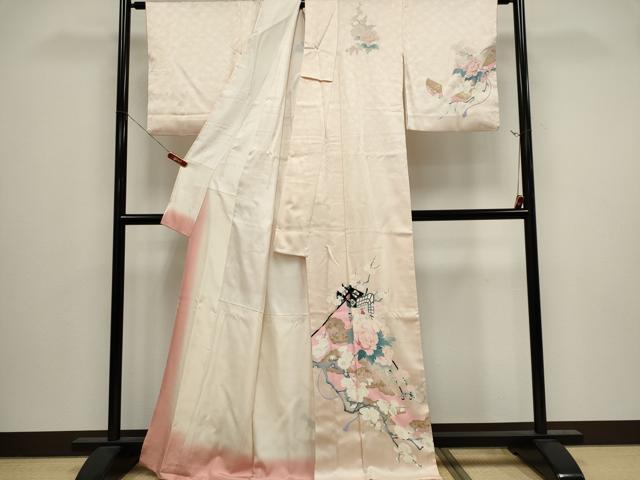平和屋着物■訪問着 御所車花文 金彩 正絹 逸品 CABI6547ou