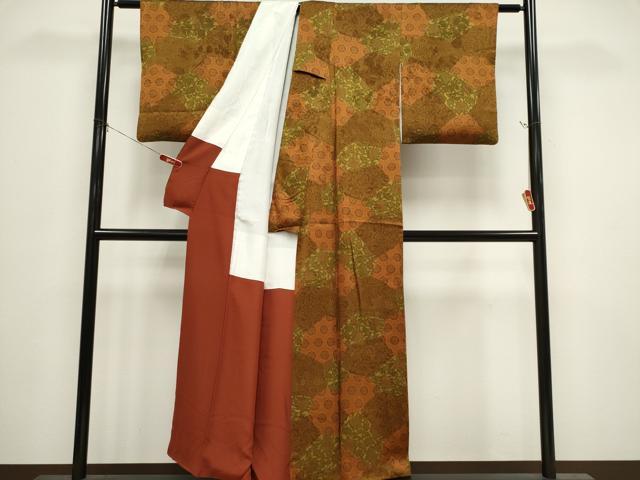 平和屋着物■上質な小紋 切嵌草花文 正絹 逸品 CABI6548ou