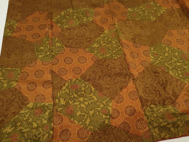 平和屋着物■上質な小紋 切嵌草花文 正絹 逸品 CABI6548ou