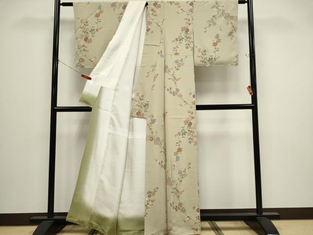 平和屋着物■上質な小紋 枝花文 金彩 正絹 逸品 未使用 CABI6549ou