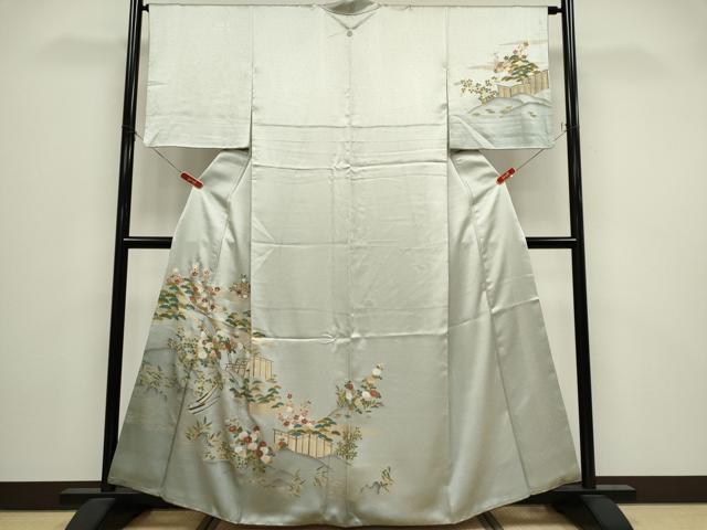 平和屋着物■訪問着 渡り橋風景文 暈し染め 金彩 鈴乃屋扱い 正絹 逸品 CABI6550ou
