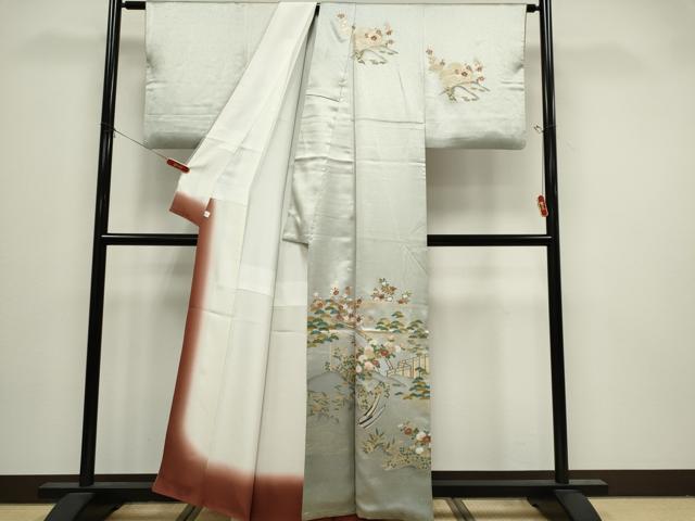 平和屋着物■訪問着 渡り橋風景文 暈し染め 金彩 鈴乃屋扱い 正絹 逸品 CABI6550ou