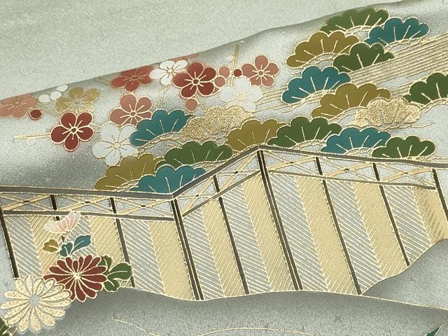 平和屋着物■訪問着 渡り橋風景文 暈し染め 金彩 鈴乃屋扱い 正絹 逸品 CABI6550ou