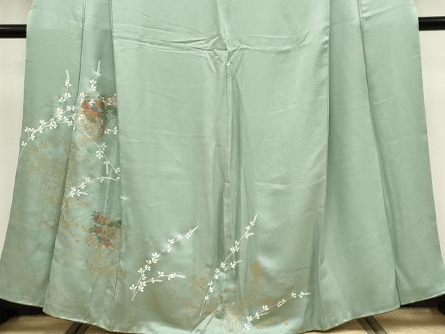 平和屋着物■訪問着 流水草花文 金彩 正絹 逸品 CABI6551ou