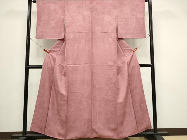 平和屋着物■上質な色無地 霞地紋 石竹色 正絹 逸品 CABI6553ou