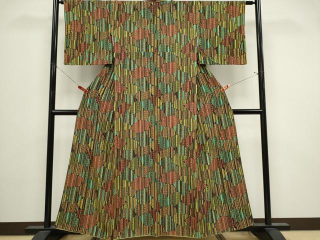 平和屋着物■上質な小紋 切嵌花文 正絹 逸品 CABI6556ou