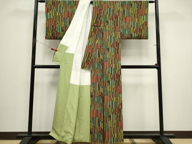 平和屋着物■上質な小紋 切嵌花文 正絹 逸品 CABI6556ou
