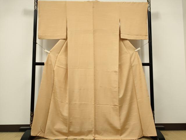平和屋着物■上質な色無地 芝草地紋 香色 小田急百貨店扱い 正絹 逸品 CABI6562ou