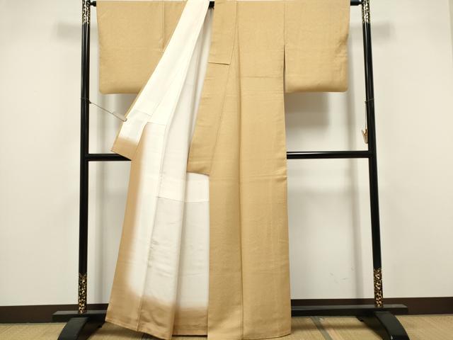 平和屋着物■本草木染作家 瑞寶 色無地 作家物 飴色 正絹 逸品 CABI6578ou