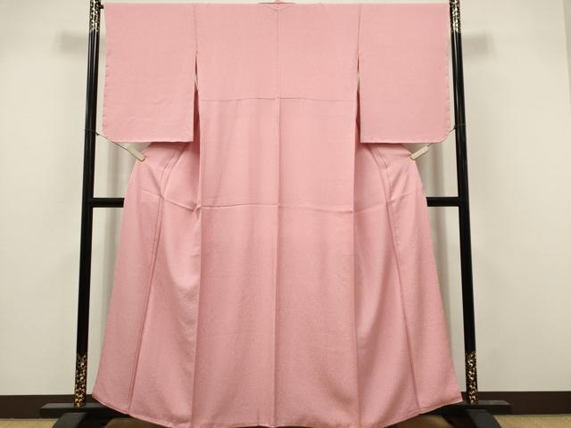 平和屋着物■上質な色無地 花唐草地紋 珊瑚色 正絹 逸品 未使用 CABI6579ou
