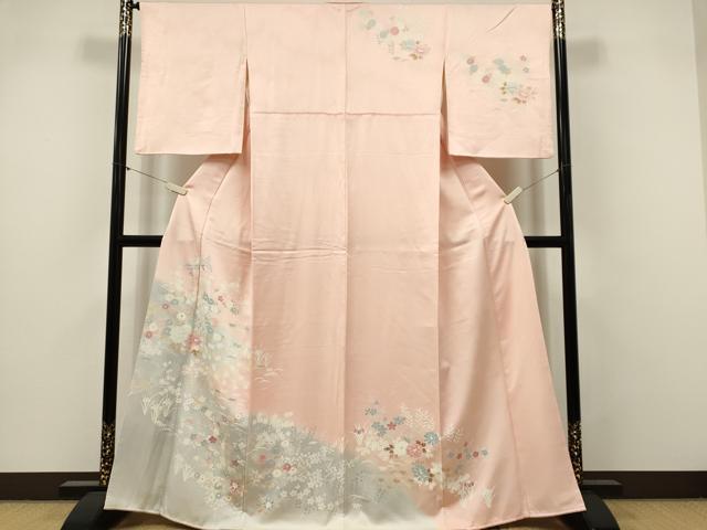 平和屋着物■訪問着 草花文 暈し染め 正絹 逸品 CABI6593ou